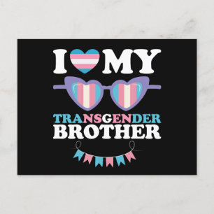 Carte Postale J'aime mon frère transgenre famille Trans LGBTQ