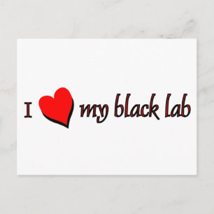 Carte Postale J'aime mon Labrador noir