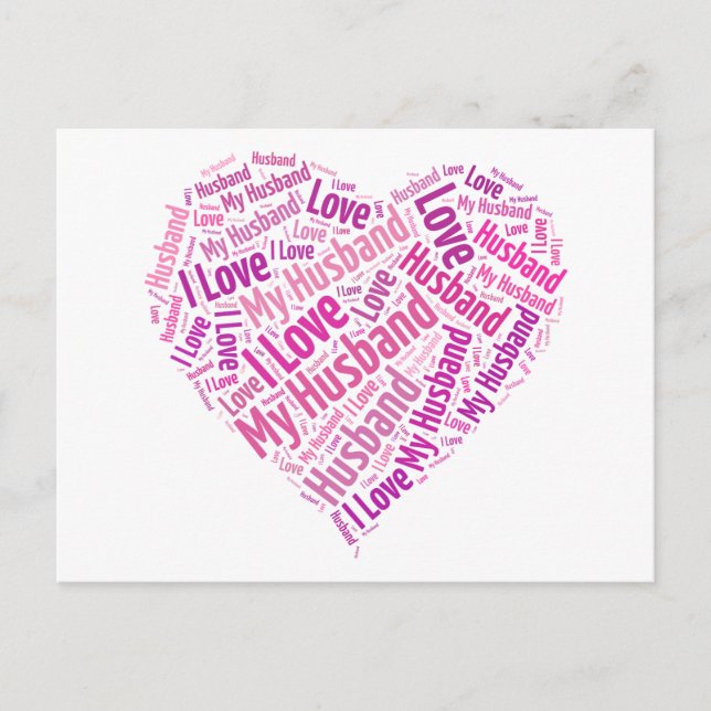 Carte Postale J'Aime Mon Mari (Devant)