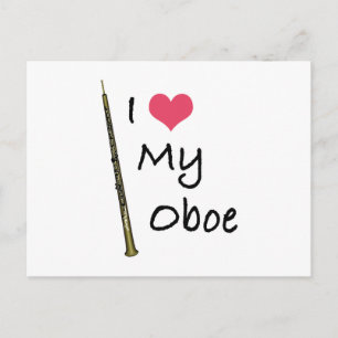 Carte Postale J'Aime Mon Oboe