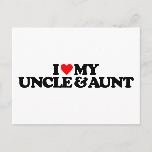 CARTE POSTALE J'AIME MON ONCLE ET MA CHANCE (Devant)