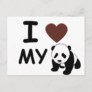 CARTE POSTALE J'AIME MON PANDA BEAR