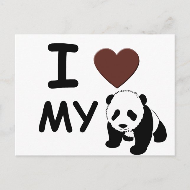 CARTE POSTALE J'AIME MON PANDA BEAR (Devant)