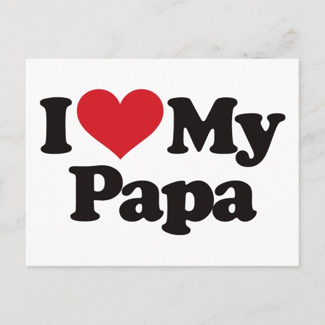 Carte Postale J'aime mon papa (Devant)