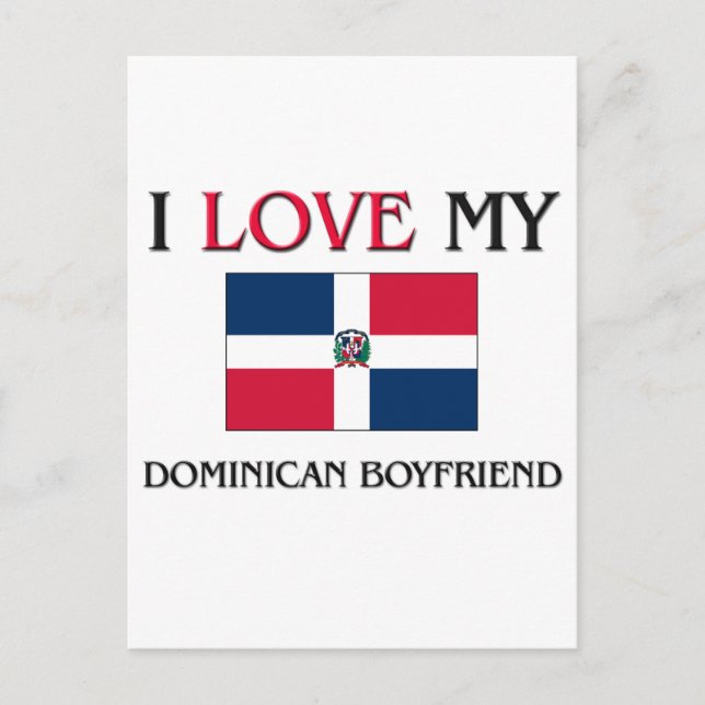 Carte Postale J'aime mon petit ami dominicain (Devant)