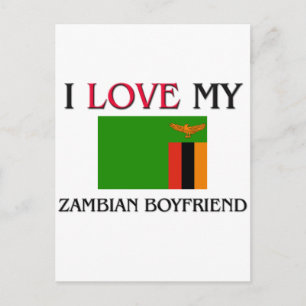 Carte Postale J'aime mon petit ami zambien