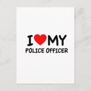 Carte Postale J'aime mon policier