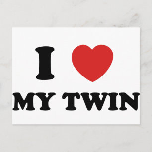 Carte Postale J'Aime Mon Twin