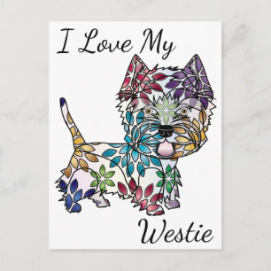 Carte postale J'aime mon Westie
