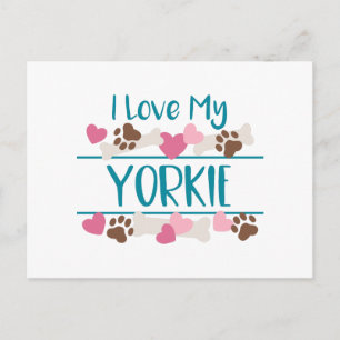 Carte Postale J'Aime Mon Yorkie