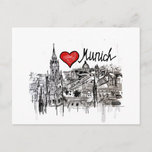 Carte Postale J'aime Munich