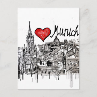 Carte Postale J'aime Munich