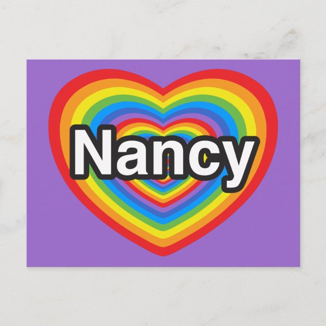 Carte Postale J'aime Nancy. Je t'aime Nancy. Cœur (Devant)