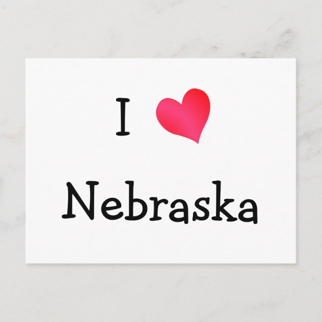 Carte Postale J'aime Nebraska (Devant)