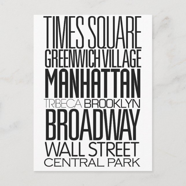 Carte Postale J'aime NY (Devant)