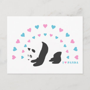 Carte Postale J'aime Panda