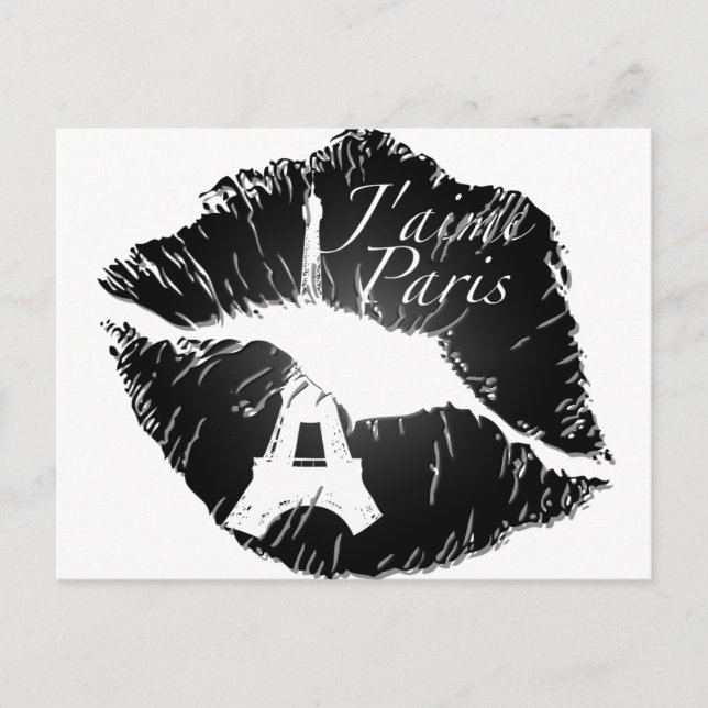 Carte Postale J'aime Paris Lips (Devant)