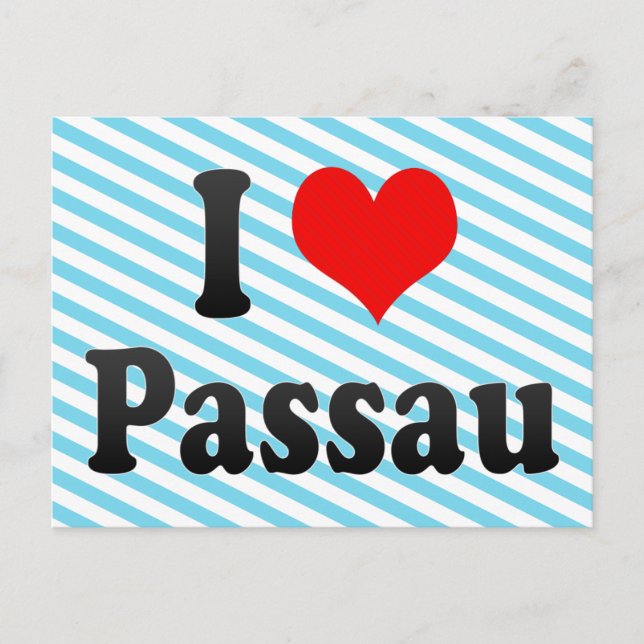 Carte Postale J'aime Passau, Allemagne. Ich Liebe Passau, (Devant)