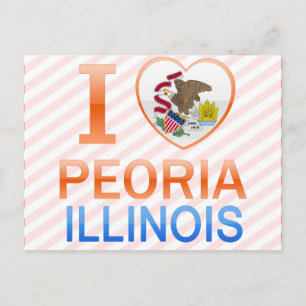 Carte Postale J'aime Peoria, IL