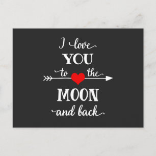 Carte Postale J'aime personnalisée à la lune et au retour