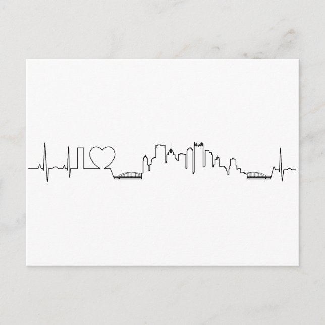 Carte Postale J'aime Pittsburgh dans un style ecg extraordinaire (Devant)
