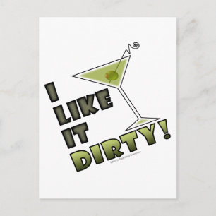 Carte Postale J'AIME QUE ÇA SOIT SALE ! Dirty Martini Cocktail H