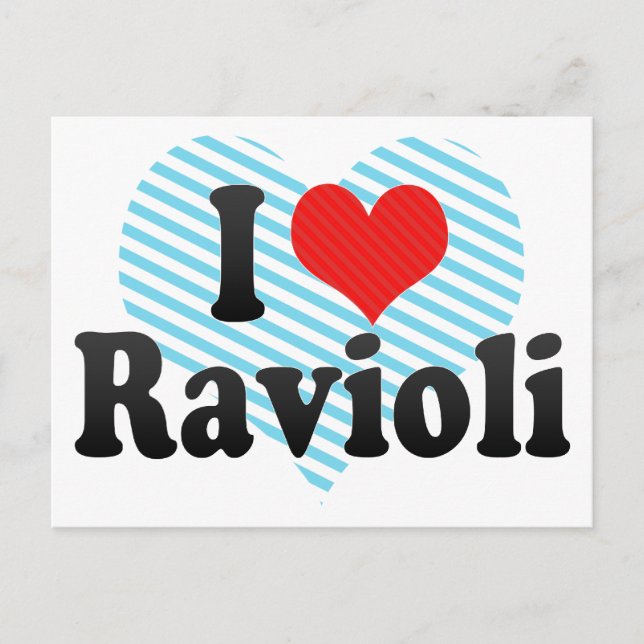 Carte Postale J'aime Ravioli (Devant)