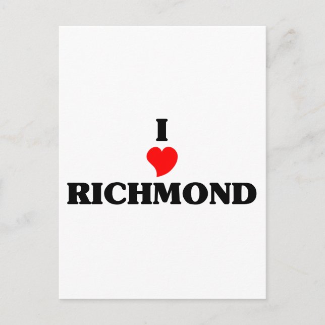 Carte Postale J'aime Richmond (Devant)