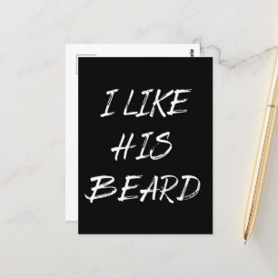 Carte Postale J'aime sa barbe homme barbu drôle