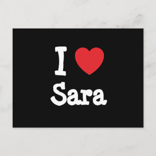 Carte Postale J'aime Sara coeur T-shirt