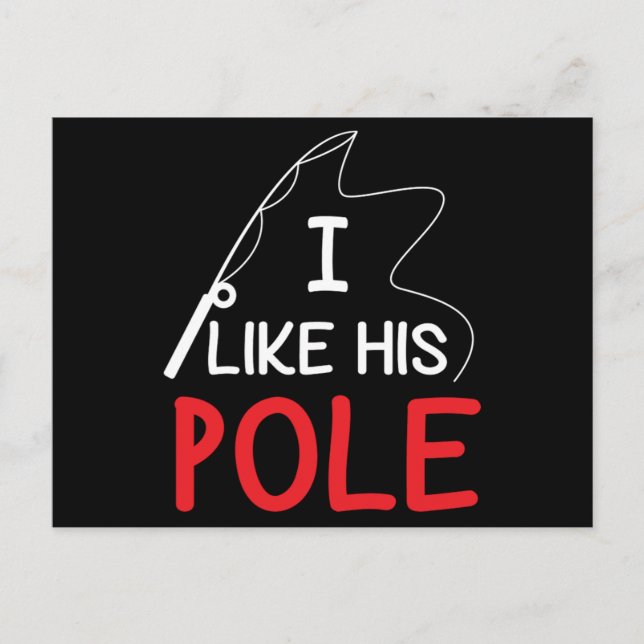 Carte Postale J'Aime Son Pole Pêche Cadeau Ses Femmes Valentine (Devant)