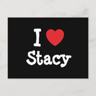 Carte Postale J'aime Stacy coeur T-shirt