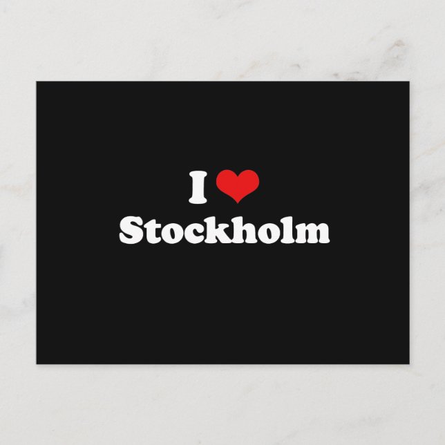 CARTE POSTALE J'AIME STOCKHOLM (Devant)