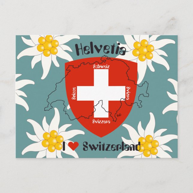 Carte Postale J'aime Suisse Postkarte (Devant)