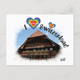 Carte Postale J'aime Suisse Postkarte