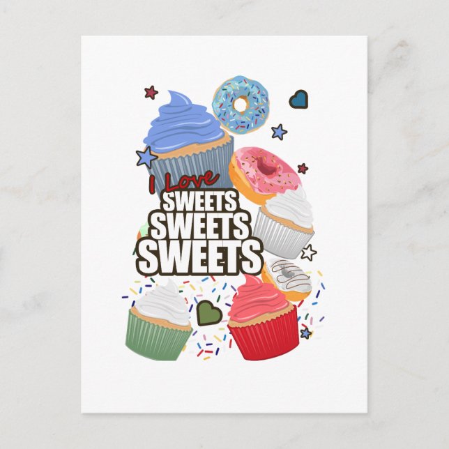 Carte Postale J'aime Sweets Sweets Sweets Sweets (Devant)