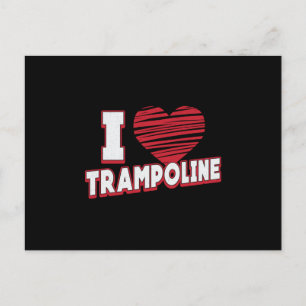 Carte Postale J'Aime Trampoline Jumper Jump Gymnaste Trampoline