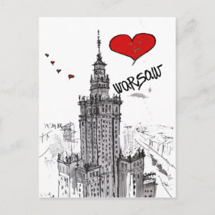 Carte Postale J'aime Varsovie