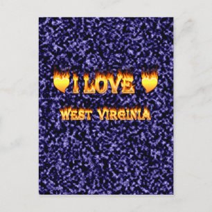 Carte Postale J'aime virginie occidentale feu et flammes