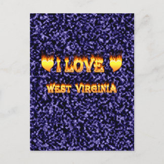 Carte Postale J'aime virginie occidentale feu et flammes