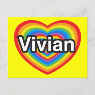 Carte Postale J'aime Vivian. Je t'aime Vivian. Cœur