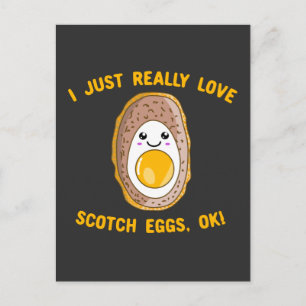 Carte Postale J'Aime Vraiment Les Oeufs De Scotch, Ok ! Kawaii S