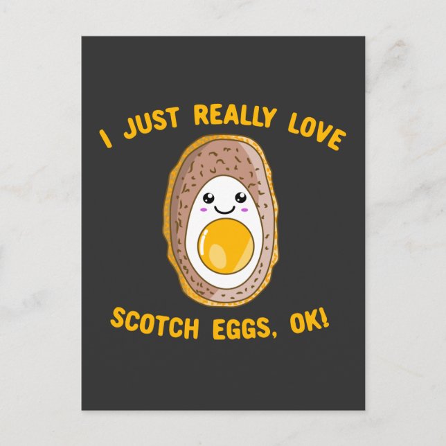 Carte Postale J'Aime Vraiment Les Oeufs De Scotch, Ok ! Kawaii S (Devant)