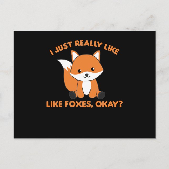 Carte Postale J'Aime Vraiment Les Renards Ok Funny Fox (Devant)