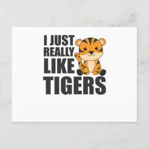 Carte Postale J'aime vraiment Tigers - Sweet Zoo Animaux