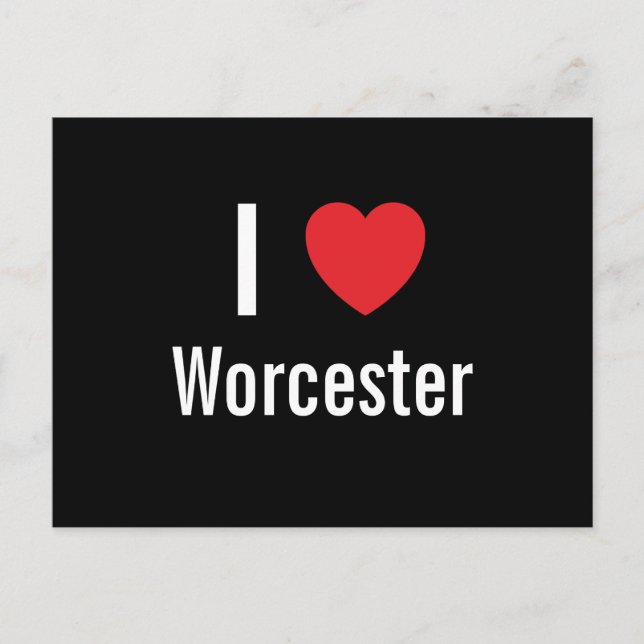 Carte Postale J'aime Worcester (Devant)