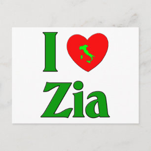 Carte Postale J'aime Zia