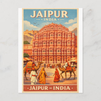 Carte Postale Jaipur, Inde, dans un classique rétro