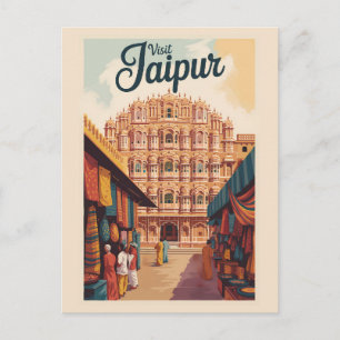 Carte Postale Jaipur Inde Hawa Mahal Illustration Art Voyage