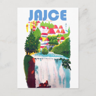 Carte Postale Jajce, cascades Bosnie, Yougoslavie, vintage